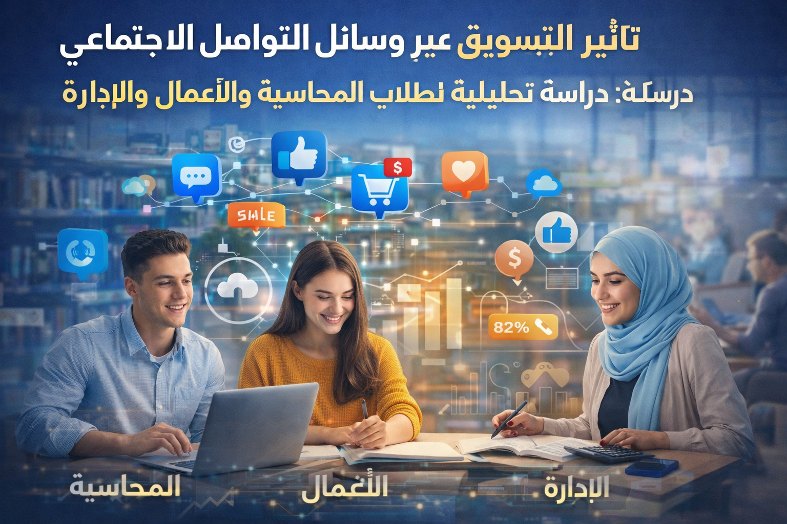 تأثير التسويق عبر وسائل التواصل الاجتماعي على سلوك المستهلك: دراسة تحليلية لطلاب المحاسبة والأعمال والإدارة