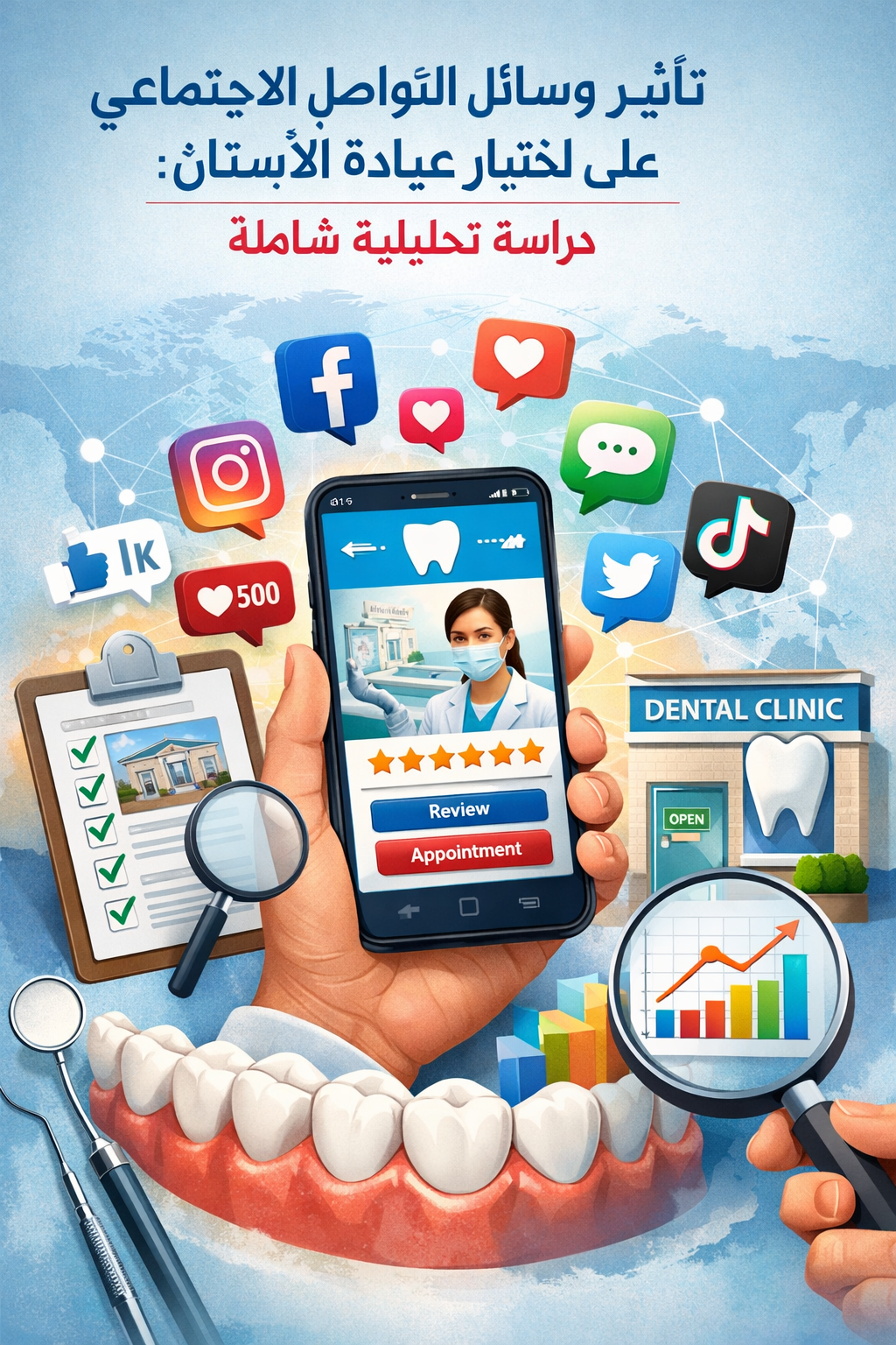 تأثير وسائل التواصل الاجتماعي على اختيار العيادة